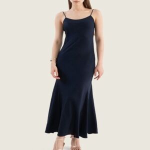 Italic Marlowe Navy Blue Maxi Dress  Large L NWT